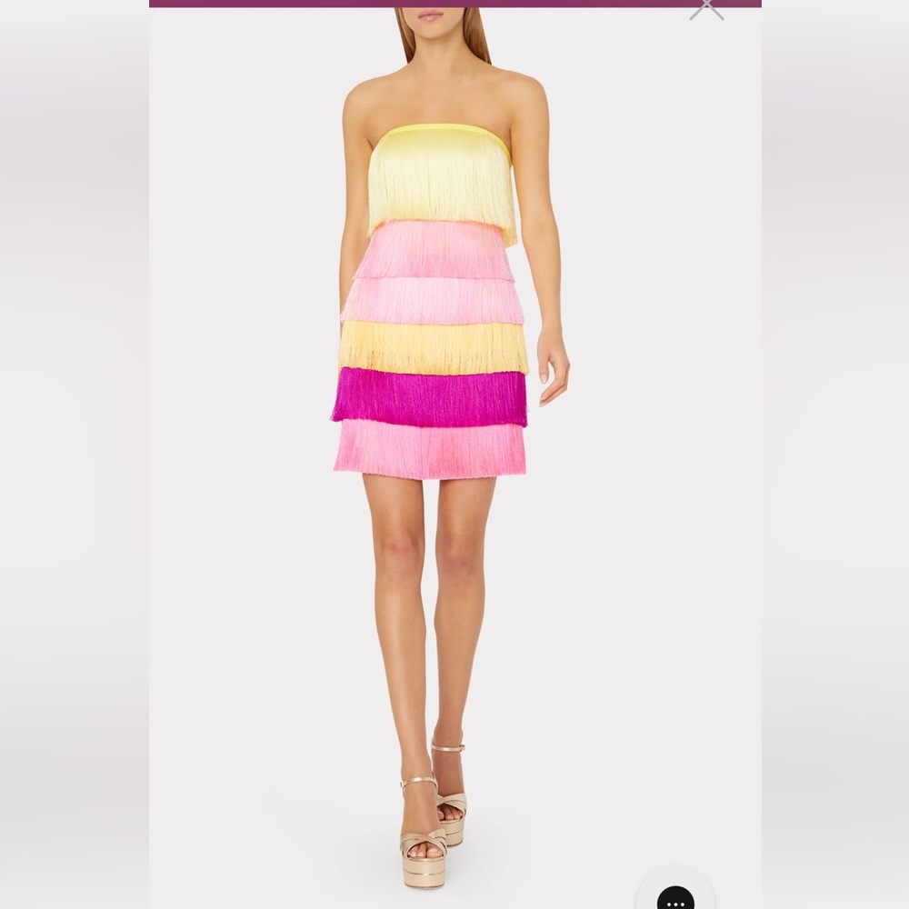 NWT Milly Nuoir Ombre Fringe Dress - Sherbert Multi Sz 10